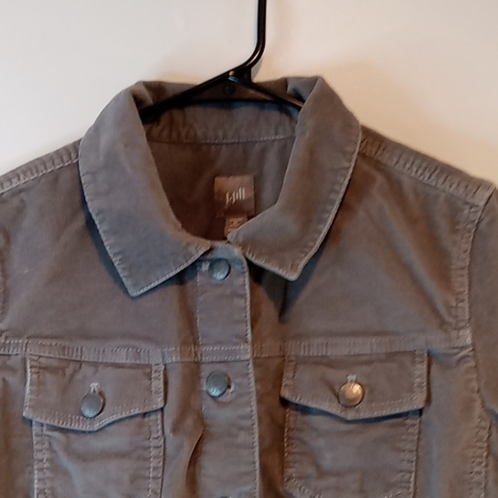 J Jill Gray Corduroy Button Up Jacket Women's Sz Medium Petite Gray EUC NICE! - Picture 5 of 12